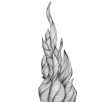 Dessin improvisé motif de flamme texturé
