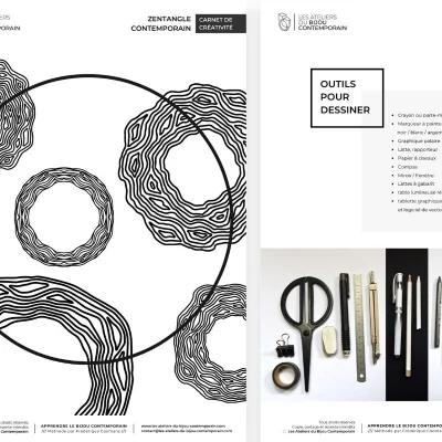 Croquis techniques et recherches de volumes circulaires pour la création
