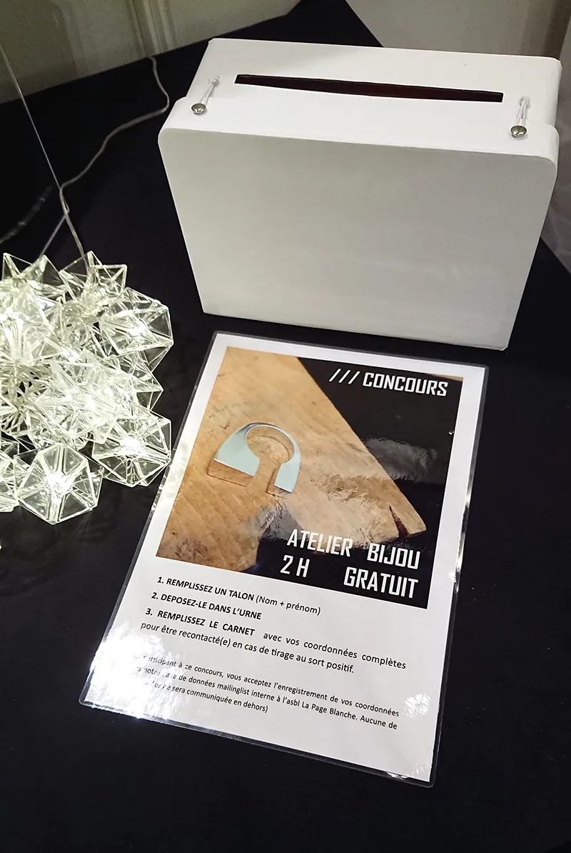 affichette de présentation d'un concours organisé sur un marché