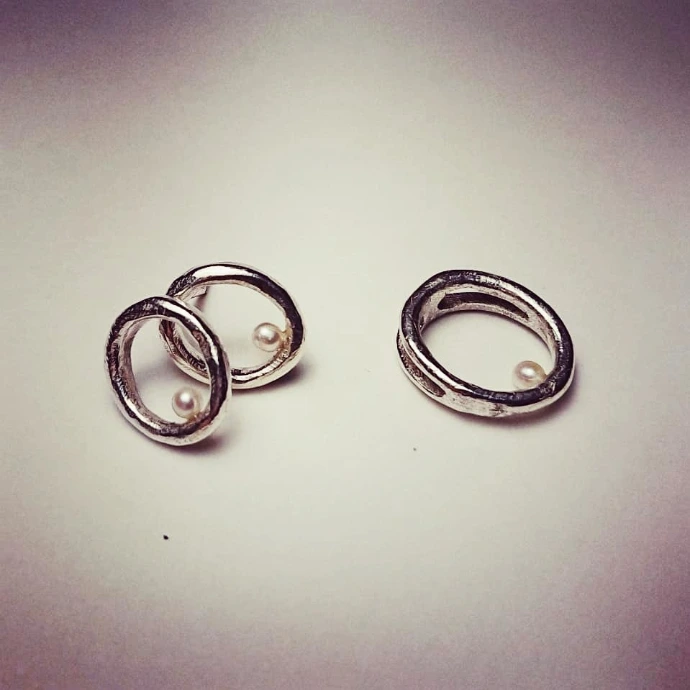 ensemble en cire perdue fondu en argent 925 avec pendentif et boucles d'oreilles ovales avec perles de culture