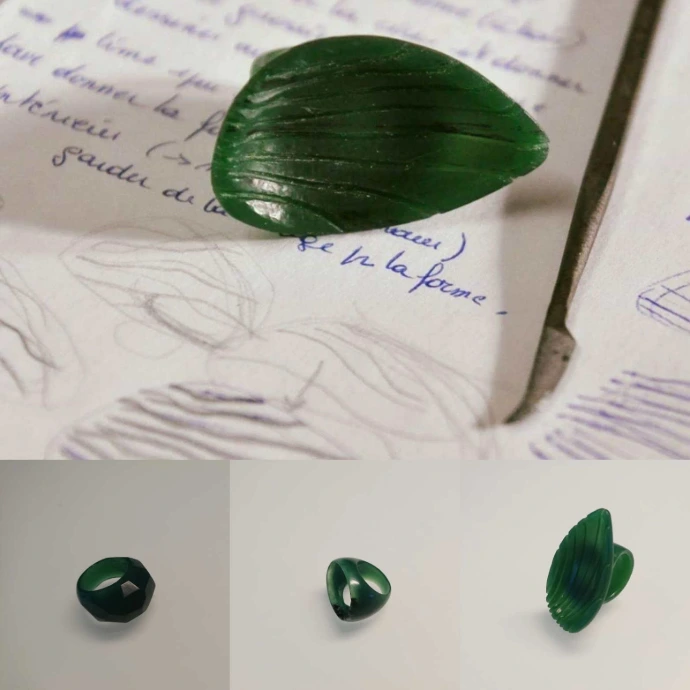 ensemble de dessins et créations de nos élèves en cire perdue